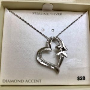 Sterling silver heart necklace NWT